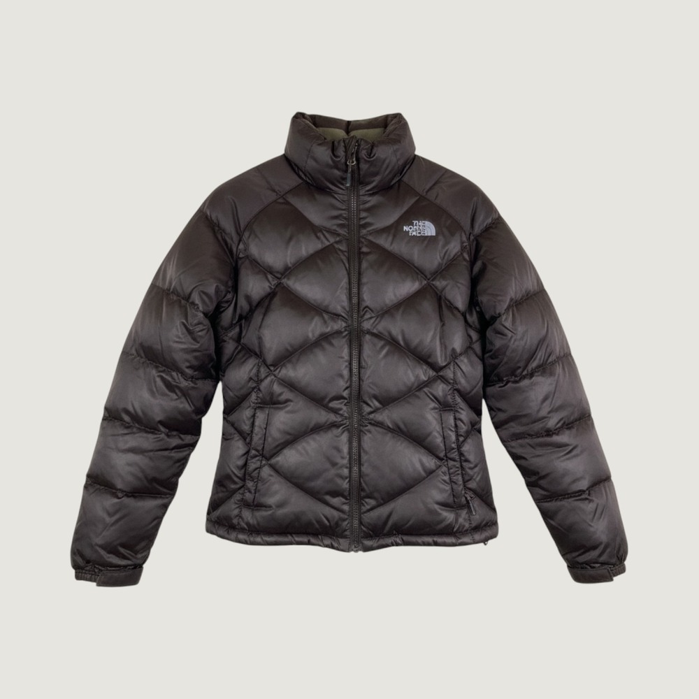 The North Face Puffer Jacket Womens Sz S Brown 550 Down Quilted Zip Gorpcore
